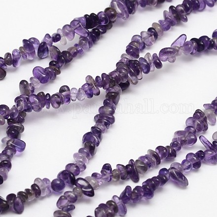 Chips Natural Amethyst Beads Strands X-G-N0164-62-1