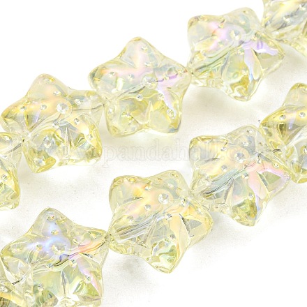 Fili di perle di vetro transprarent placcato arcobaleno completo EGLA-G037-07A-FR01-1