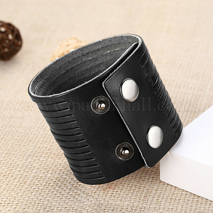 Snap bracelets d'emballage en cuir BJEW-FF0007-026A-1