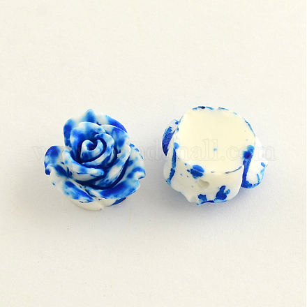 Spray Painted Rose Flower Resin Beads CRES-R152-22-1