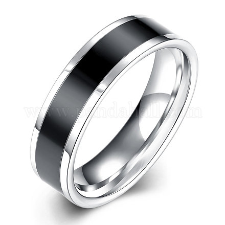 Fashionable 316L Titanium Steel Wide Band Rings for Men RJEW-BB07090-9-1