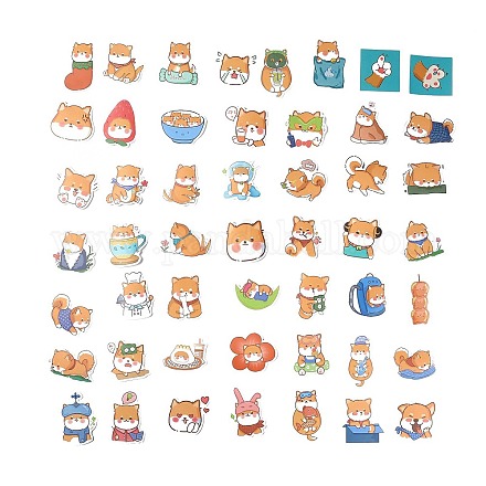 50 pz 50 stili di carta shiba inu dog cartoon set di adesivi STIC-P004-23A-1