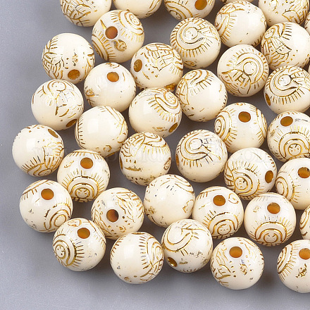 Perles acryliques plaquées PACR-T006-19A-01-1