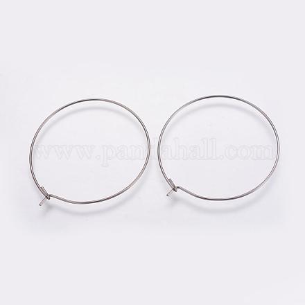 316 Surgical Stainless Steel Hoop Earrings Findings STAS-K146-039-35mm-1