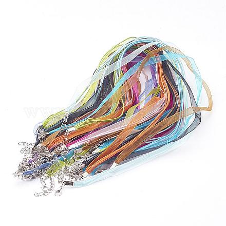 5pcs/lot Colorful Silk Organza Ribbon Necklace Pendants Rope