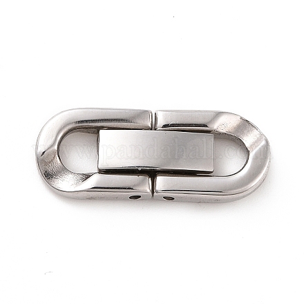 304 Stainless Steel Fold Over Clasps STAS-B029-05B-1