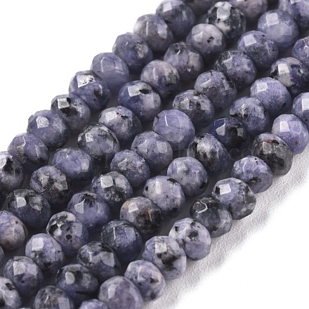 Chapelets de perles en rondelles en jade de Malaisie naturel teint G-E316-2x4mm-34-1