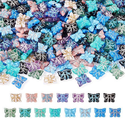 Pandahall 300pcs perles acryliques opaques 15 couleurs OACR-TA0001-33-1