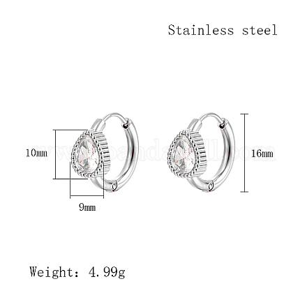Серьги-кольца с кубическим цирконием VX9431-07-1