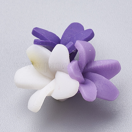 Ручной полимерные глины цветок бусины CLAY-S089-15B-1