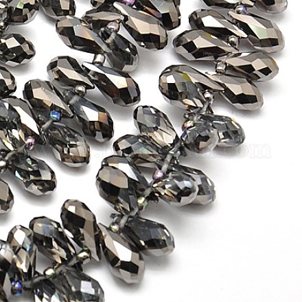 Chapelets de perles en verre électroplaqué EGLA-A001-6x12mm-H23-1