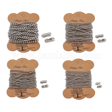 Craftdady 304 connecteurs de chaîne à billes en acier inoxydable et kits de chaînes à billes DIY-CD0001-03-1