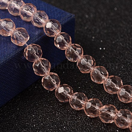 Chapelets de perles rondes en verre à facettes X-GF6mmC40-1