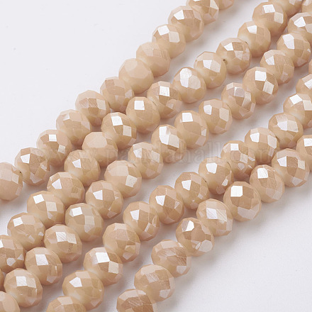 Chapelets de perles en verre électroplaqué EGLA-D020-10x8mm-76-1