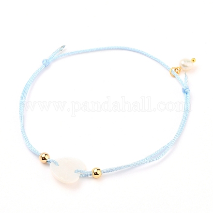 Pulsera ajustable de cordón trenzado de poliéster BJEW-JB05541-04-1