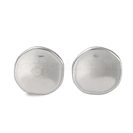 304 плоские круглые серьги-пусеты из нержавеющей стали для женщин EJEW-P234-13P-1