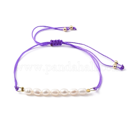 Bracelets réglables de perles tressées avec cordon en nylon BJEW-JB05489-04-1