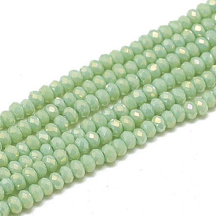 Chapelets de perles en verre opaque de couleur unie X-EGLA-Q112-B06-1