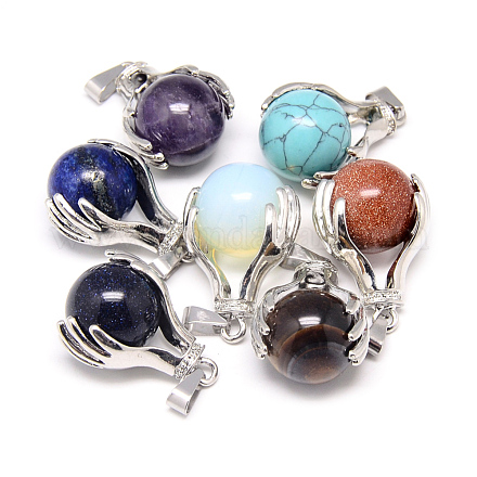 Natural & Synthetic Mixed Stone Pendants G-Q481-111-1