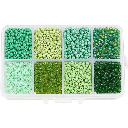 PandaHall Elite About 4200 Pcs 8/0 Multicolor Beading Glass Seed Beads 8 Colors Round Transparent Pony Bead Mini Spacer Czech Beads Diameter 3mm for Jewelry Making SEED-PH0006-3mm-07-1