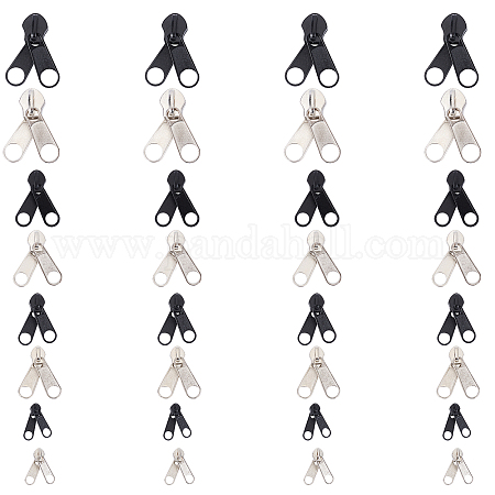 Wholesale BENECREAT 32Pcs #5 Alloy Zipper Sliders 2 Colors Zipper Repair  Zipper Pull Replacement for Metal Plastic and Nylon Luggage Suitcase  Backpack 