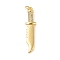 Brass Micro Pave Clear Cubic Zirconia Pendants, with Jump Rings, Knife Shap, Real 18K Gold Plated, 32x7x4mm, Hole: 3mm