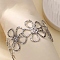 304 Stainless Steel Cuff Bangles, Wide Band Bangles for Women, Platinum, Flower, 1-1/4 inch(3.15cm), Inner Diameter: 2-1/4x2 inch(5.85x4.95cm) 