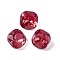 Glass Rhinestone Cabochons, Pointed Back, Faceted, Square, Siam, 8x8x4.5mm