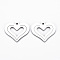 Non-Tarnish 201 Stainless Steel Pendants, Cut, Heart, Stainless Steel Color, 17.5x20.5x1mm, Hole: 1.4mm