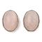 Natural Rose Quartz Multi-Strand Links, Oval, Cadmium Free & Lead Free, Platinum, 20.5x15.5x10.5mm, Hole: 2mm