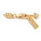 Brass Micro Pave Clear Cubic Zirconia Lobster Claw Clasp, Real 18K Gold Plated, 33.5mm