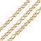 Handmade Brass Enamel Oval Link Chains, wiht Spool, Long-Lasting Plated, Soldered, Lead Free & Cadmium Free, Real 18K Gold Plated, White, 4.5~6x2.5~3x0.5~0.6mm