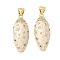 Brass Micro Pave Colorful Cubic Zirconia Enamel Pendants, Horse Eye, Cadmium Free & Lead Free, Long-Lasting Plated, Rack Plating, Real 18K Gold Plated, 26.5x10.5x7.5mm, Hole: 3.5x3.5mm