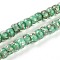 Luminous Handmade Gold Foil Glass Beads Strands, Rondelle, Glow in the Dark, Medium Aquamarine, 7~8.5x4.5~6.5mm, Hole: 1~1.5mm, about 80pcs/strand, 16.34 inch(41.5cm)