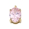 304 Stainless Steel Micro Pave Cubic Zirconia Charms, Oval, Real 14K Gold Plated, 10x6x4.5mm, Hole: 1.5mm