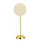 Round Microfiber Earring Display Riser Stands, with Aluminium Alloy Base, Beige, Golden, 5x4x14.5cm