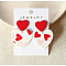 Acrylic Dangle Stud Earrings, Heart, Red, 40x28mm