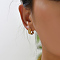 Sweet and Petite Round with Rhombus Brass Hoop Earrings, Vacation Date Gift, Golden, 13mm