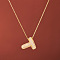 Brass Micro Pave Clear Cubic Zirconia Initial Pendant Necklaces for Women, Golden, Letter T, 15.75 inch(40cm)
