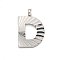 304 Stainless Steel Charms, Handmade Engrave Figure, Full Polished, Stainless Steel Color, Letter D, 13.5x9.5x2mm, Hole: 1.8mm