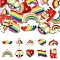20Pcs 10 Styles Rainbow Color Alloy Enamel Pendants, Mixed Shapes, Mixed Color, 10.2~24x14.7~23x1~2mm, Hole: 1.8~2.2mm, 2pcs/style