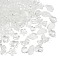 Gradient Color Transparent Glass Beads, Mixed Shapes, Clear, 8~23x8~20x3.5~8mm, Hole: 1~1.4mm, about 800pcs/1000g