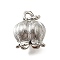 Brass Pendants, with Jump Ring, Lily of The Valley, Platinum, 10x8x7.5mm, Hole: 3.5mm