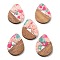 Resin and Walnut Pendants, Teardrop, Lavender Blush, 35.5x26x3mm, Hole: 2mm