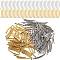 400Pcs 2 Colors Brass Tube Beads, Curved Tube Noodle Beads, Mixed Color, 30x2~3mm, Hole: 1~2.5mm