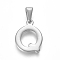 Non-Tarnish 304 Stainless Steel Pendants, Stainless Steel Color, Initial Letter.Q, 20x14x1.8mm, Hole: 3x7mm