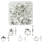 20Pcs 5 Styles Flower Tibetan Style Alloy Toggle Clasps, Antique Silver, Flower: 16~28x15~20mm, Bar: 16~36x4~5mm, Hole: 2~2.5mm, 4pcs/style