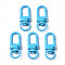 Spray Painted Eco-Friendly Alloy Swivel Snap Hooks Clasps, Cadmium Free & Nickel Free & Lead Free, Deep Sky Blue, 33.5x12.5x5mm, Hole: 5x9mm