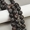 Natural Larvikite Beads Strands, Round, 14~14.5mm, Hole: 1.4mm, about 27~28pcs/strand, 14.76~15.16''(37.5~38.5cm)