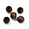 Spray Painted Wood Beads, Round, Coconut Brown, 19~20mm, Hole: 9~9.5mm